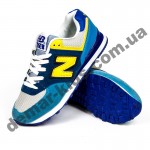 Детские кроссовки New Balance подростковые голубо-желтые